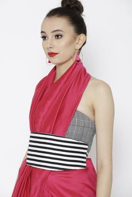 Pink Ready To Wear Saree Silk Blend saree 3