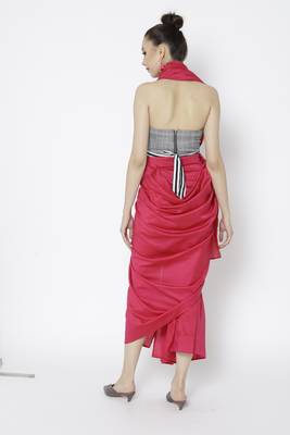 Pink Ready To Wear Saree Silk Blend saree 4