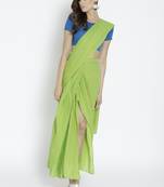 Green Ready To Wear Saree Cotton Blend saree