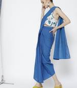 Blue Ready To Wear Saree Pure Cotton saree