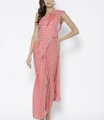 White Ready To Wear Saree Poly Georgette saree