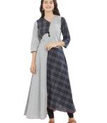 Grey printed cotton kurti