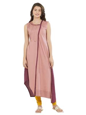 Purple printed cotton kurti 1
