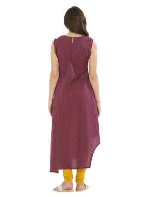 Purple printed cotton kurti 2