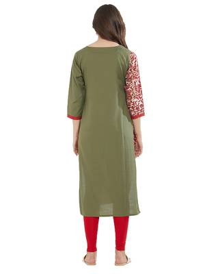 Grey printed cotton kurti 2