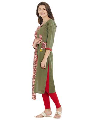 Grey printed cotton kurti 3
