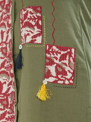 Grey printed cotton kurti 4