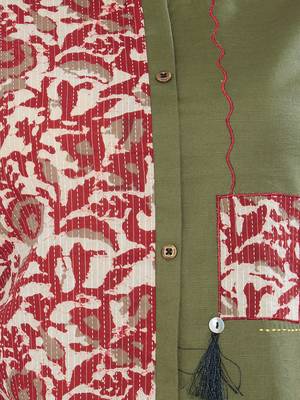 Grey printed cotton kurti 5