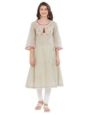 Pink printed chanderi kurti 1