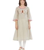Pink printed chanderi kurti