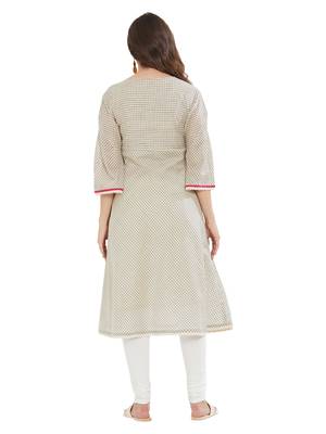 Pink printed chanderi kurti 2