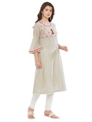Pink printed chanderi kurti 3