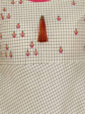 Pink printed chanderi kurti 4