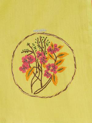 Yellow printed cotton kurti 4