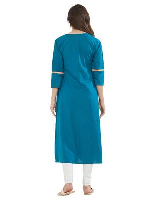 Blue printed cotton kurti 2