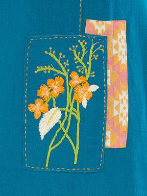 Blue printed cotton kurti 4