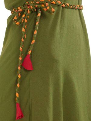 Green embroidered cotton kurti 4