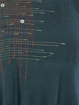 Dark-green printed rayon kurti 4
