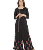 Black printed cotton kurti