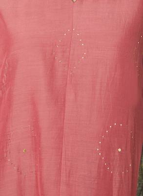 Magenta printed cotton silk salwar with dupatta 4