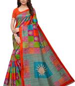 Multicolor printed art silk sarees saree with blouse