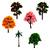 Multicolor Assorted Realistic Garden Toy Tree Showpiece Set Of 6