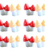 Yellow & Red Toy Mushroom For Your Garden Set Of 12