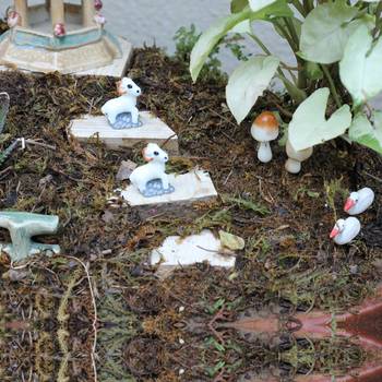 White Toy Snow Sheep Garden Decor Showpiece Set Of 12 2