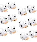 White Toy Cow Showpiece For Your Garden Trays And Pots Set Of 12