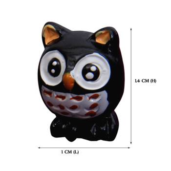 Deep Brown Toy Owl Garden Decor Showpiece Set Of 12 3