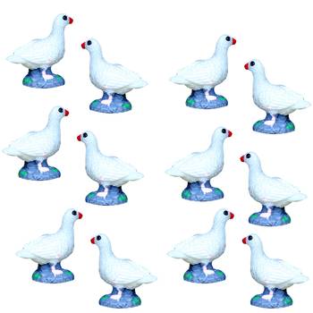 White Pair Of Duck Garden Toy Showpiece Set Of 12 1