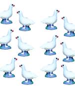 White Pair Of Duck Garden Toy Showpiece Set Of 12