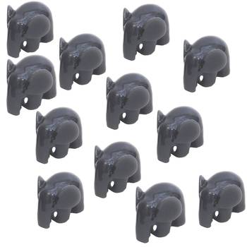 Grey Baby Elephant Miniature Garden Toy Decor Showpiece Set Of 12 1