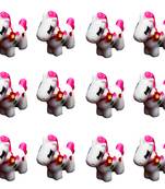 White & Pink Pony Horse Garden Toy Showpiece Set Of 12