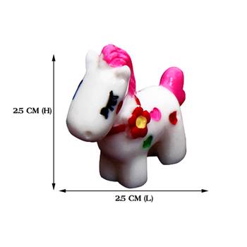 White & Pink Pony Horse Garden Toy Showpiece Set Of 12 4
