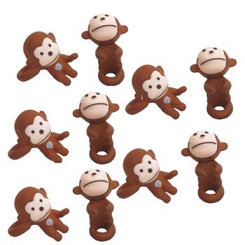 Miniature Brown Jumping Monkey Garden Toy Set Of 10 1