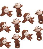 Miniature Brown Jumping Monkey Garden Toy Set Of 10