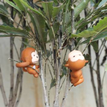 Miniature Brown Jumping Monkey Garden Toy Set Of 10 2