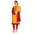 Orange Embroidered Cotton Salwar With Dupatta