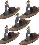 Toy Boat & Sailor Garden Decor Showpiece Set Of 5
