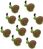 Green Toy Snail Garden Decor Showpiece Set Of 10