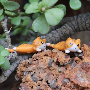 Yellow Lying Tiger Garden Toy Showpiece Set Of 10 2