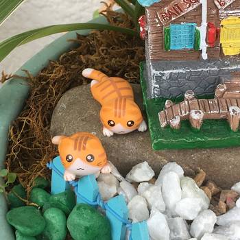 Yellow Lying Tiger Garden Toy Showpiece Set Of 10 4