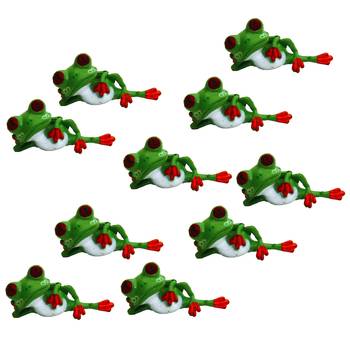 Green Freaking Frog Garden Toy Showpiece Set Of 10 1