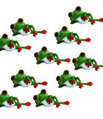 Green Freaking Frog Garden Toy Showpiece Set Of 10