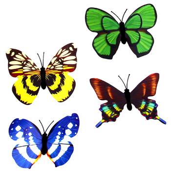 Multicolor Designer Butterfly Garden Toy With Magnet Set Of 20 1
