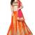 Orange Colour Fancy Multi Zari Embrodiery Net Sattin Fabric Lehenga With Blouse