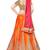 Orange Colour Fancy Multi Zari Embrodiery Net Sattin Fabric Lehenga With Blouse