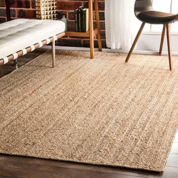 Indian Natural Jute braided Bohemian Rag Rug, runner rug, home decor rug, handmade, Indian braided floor, Rectangle rug 1