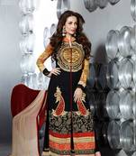 Black embroidered georgette salwar with dupatta